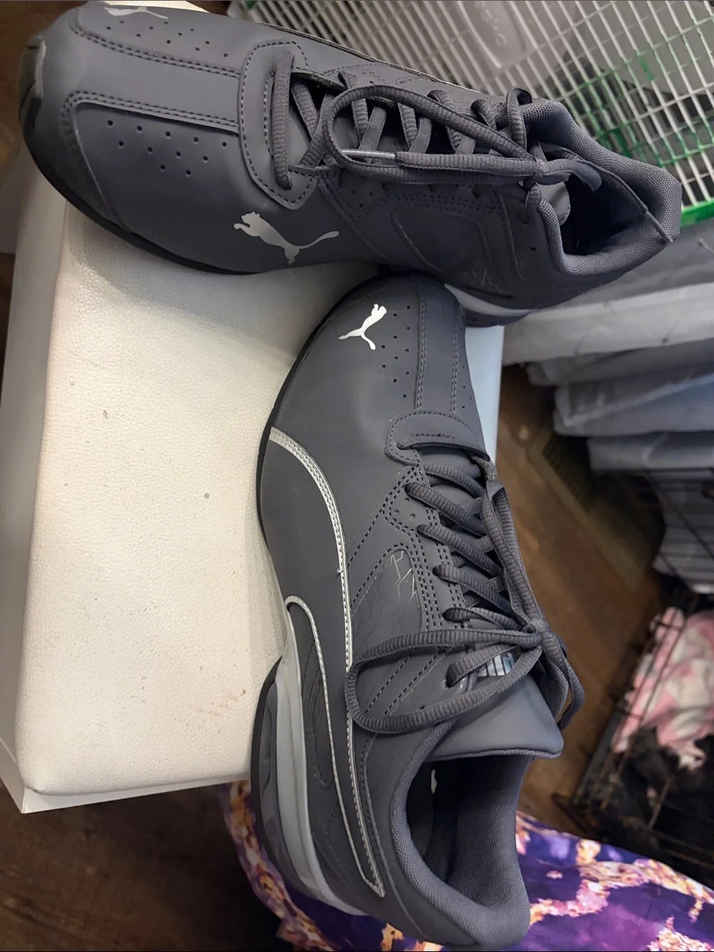 Puma Men’s Charcoal Gray Lace-Up Sneakers